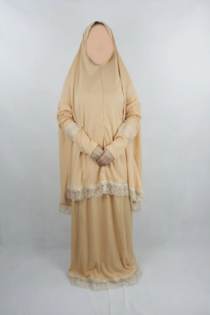  beige lace prayer set Made in Türkiye  