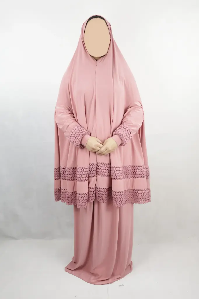 Double Lace Light Pink prayer set