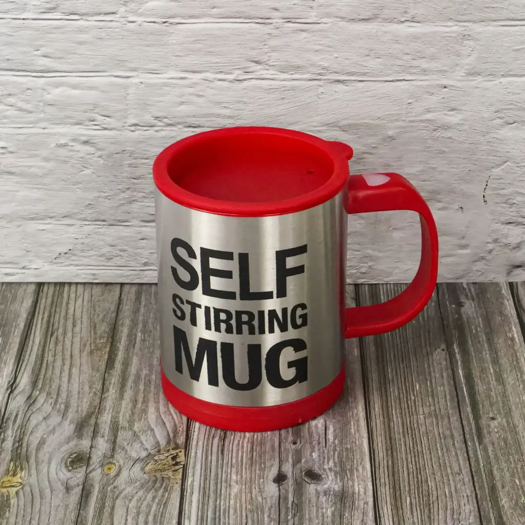Self-Stirring Mug – Stir Your Drink with the Push of a Button! (Red)