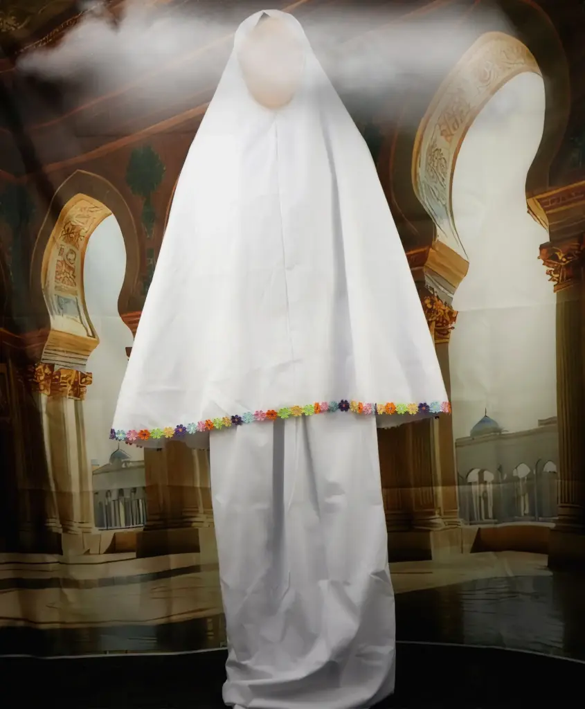 Flower Cotton Prayer set - White  