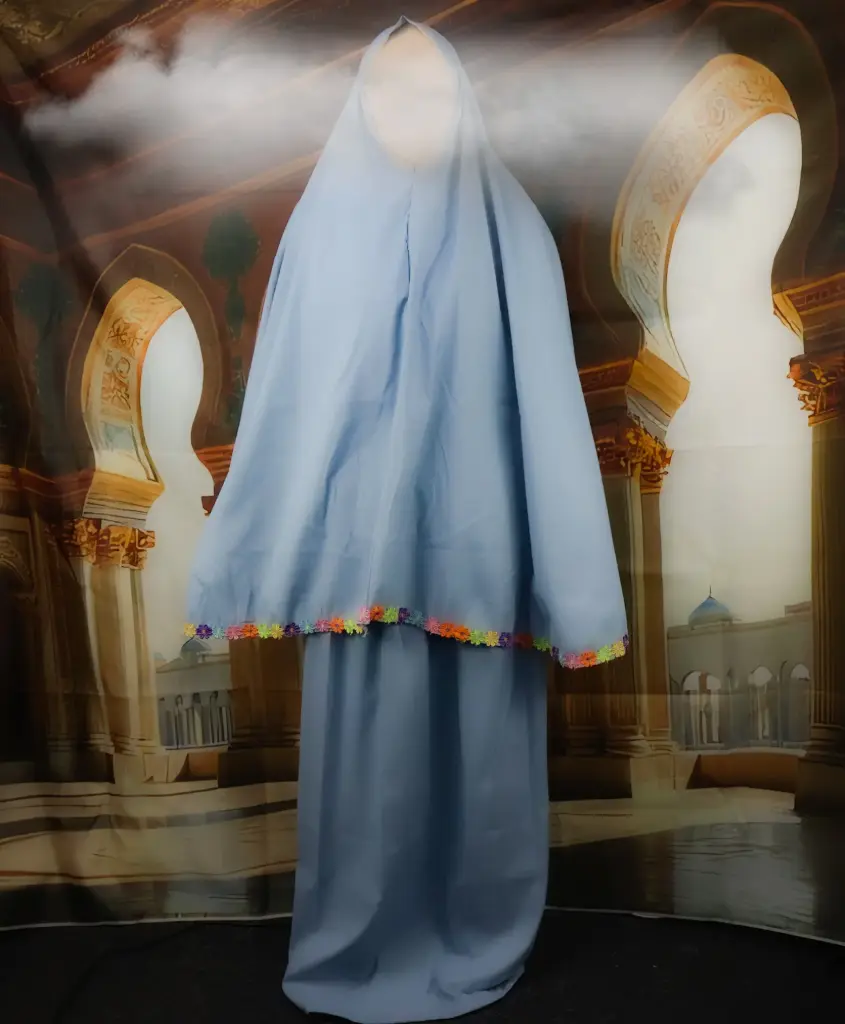 Flower Cotton Prayer set - Baby Blue  