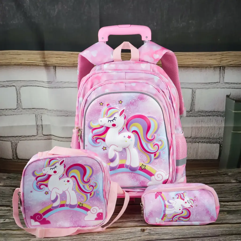  Unicorn Trolley Bag Set 3 Pcs 
