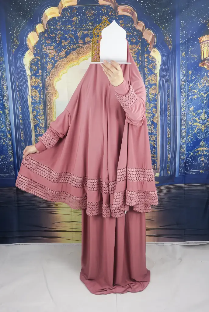 Double Lace Dusty Pink prayer set