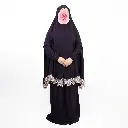 Embroidered Lace prayer set Dark Purple