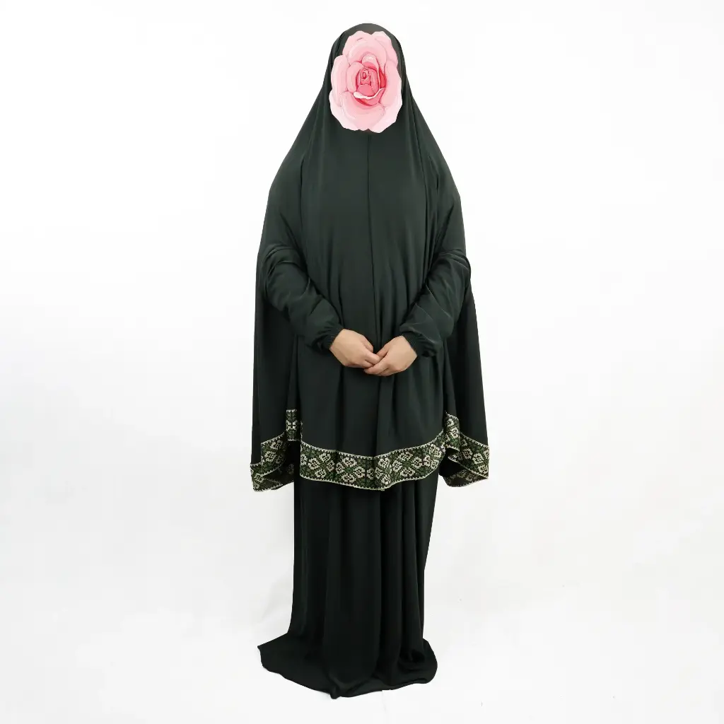 Traditional Embroidery prayer set Dark Green 