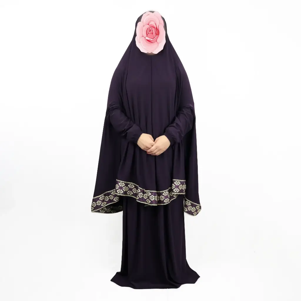 Purple Traditional Embroidery prayer set 