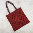 Embroidered Tote Bag with Zipper 