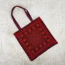 Embroidered Tote Bag with Zipper  