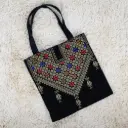 Embroidered Tote Bag with Zipper  