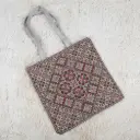 Embroidered Tote Bag with Zipper