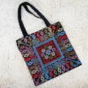 Embroidered Tote Bag with Zipper