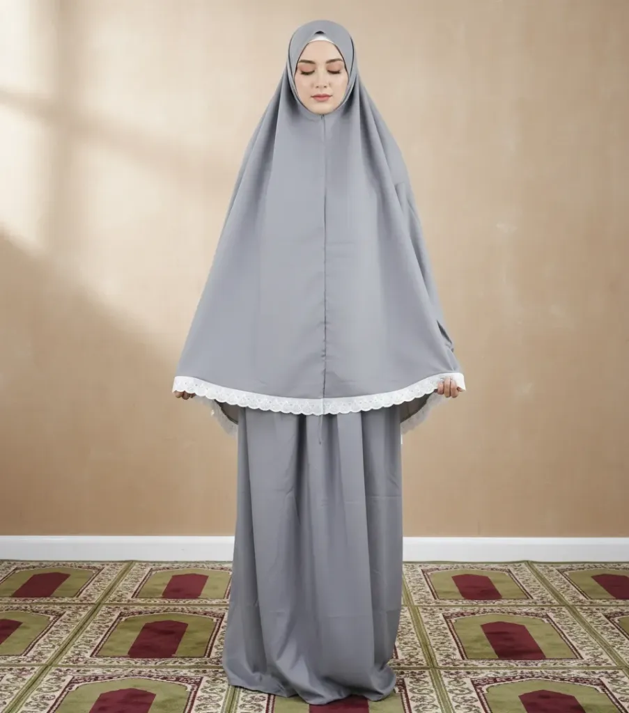  white lace prayer set - gray 