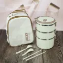 3-Layer Lunch Box Set with Bag & Cutlery