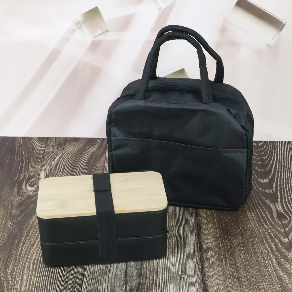 2-Layer Lunch Box Set with Bag & Cutlery