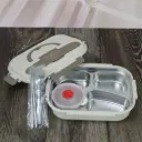 4-Compartment Stainless Steel Lunch Box Set