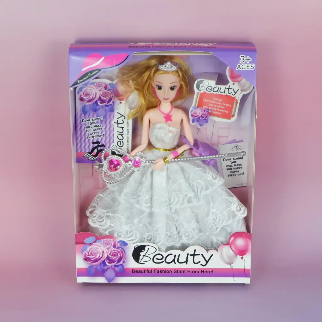 Princess Doll with Puffy Dress, Accessories & Heart Wand