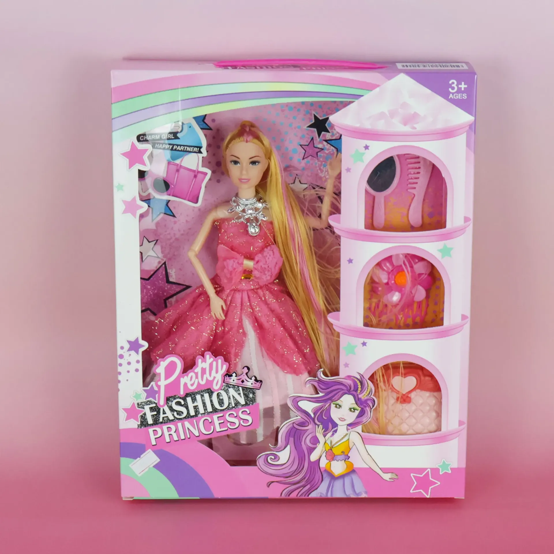 Princess Doll with Dress & Accessories Set