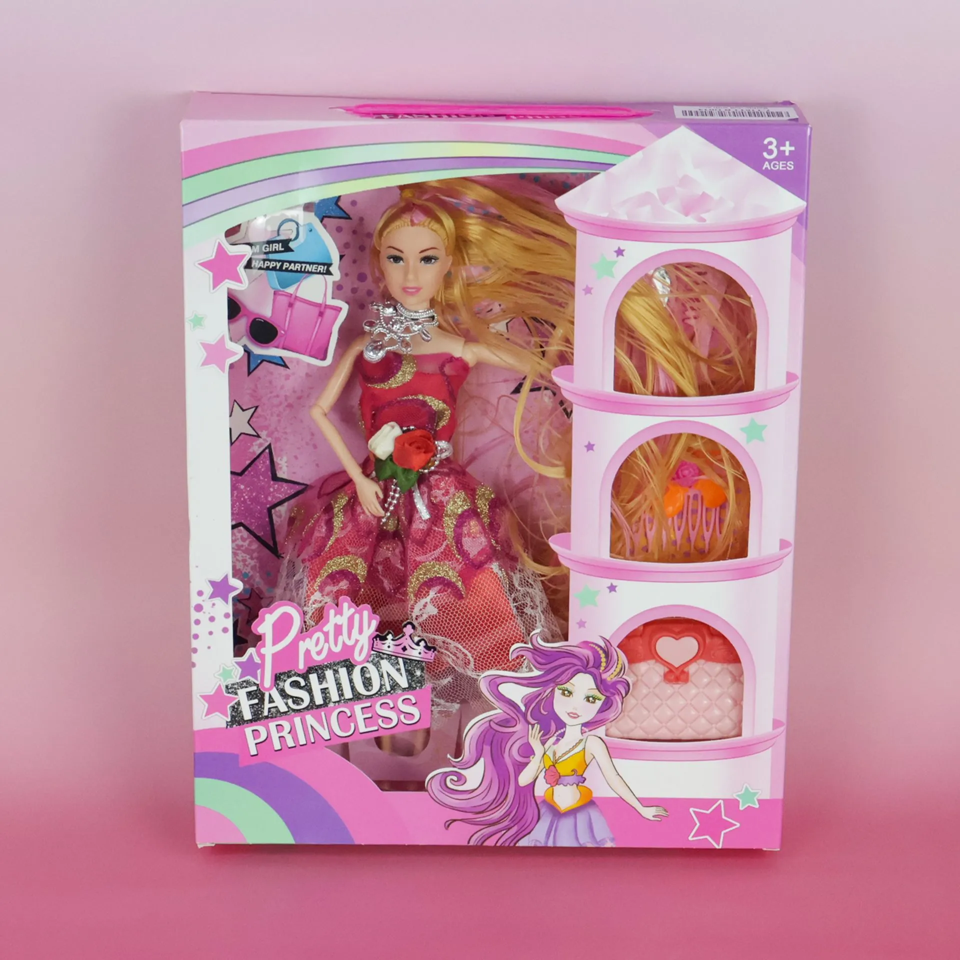 Princess Doll with Dress & Accessories Set