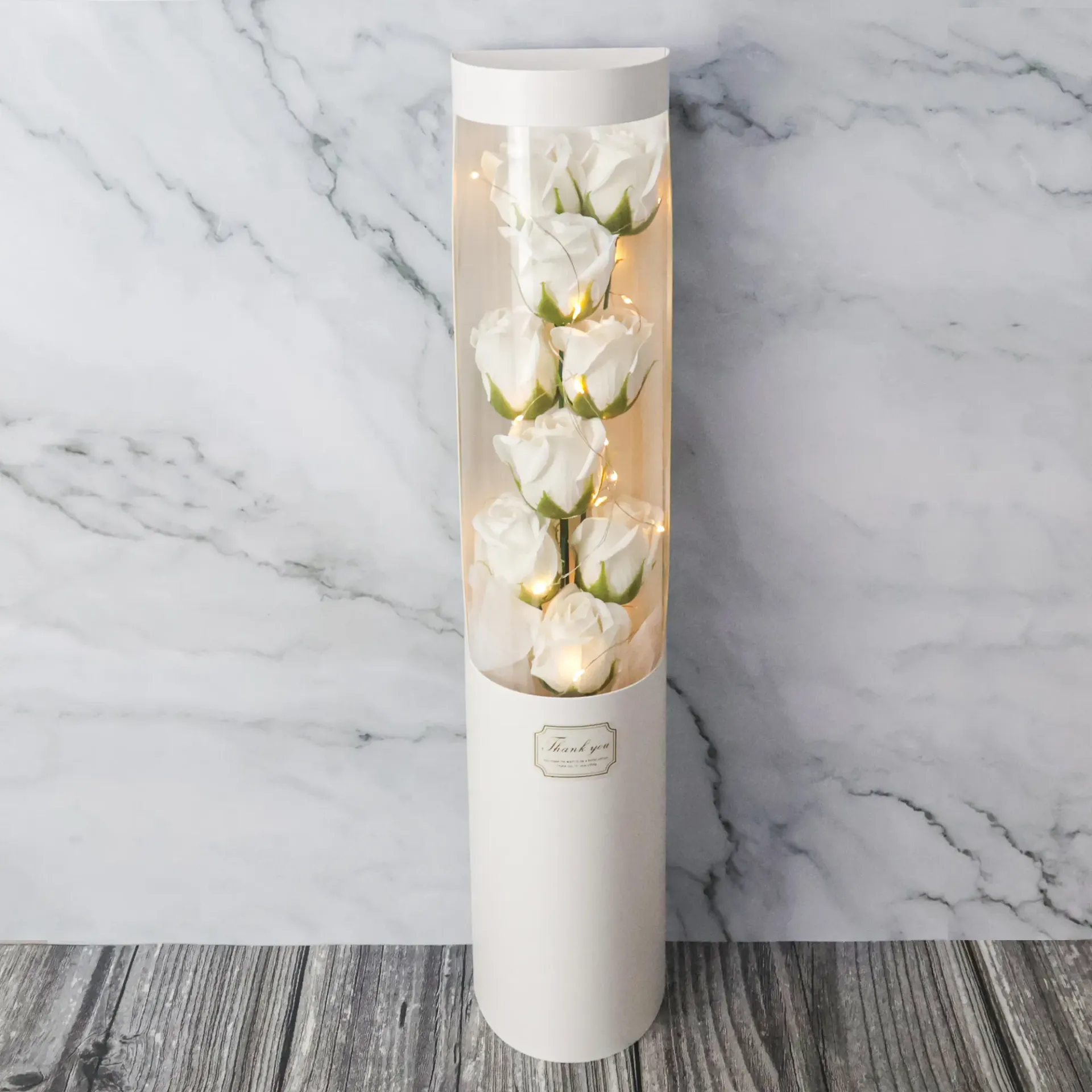 Elegant LED Rose Gift Box (white)