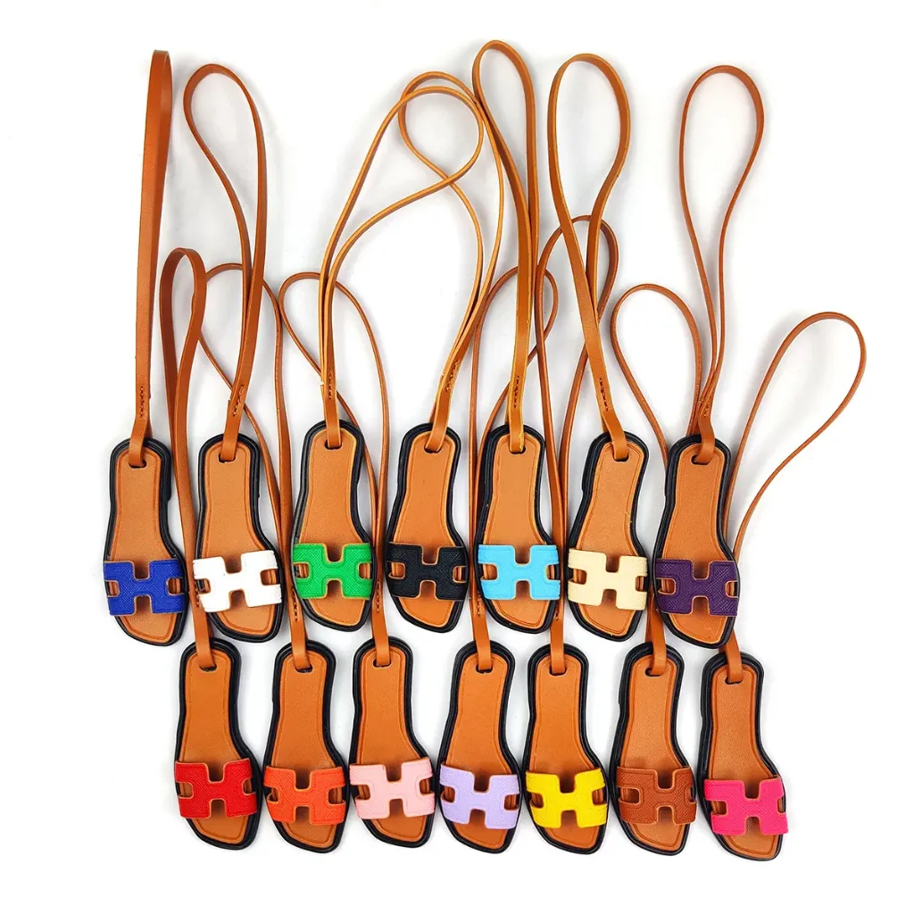 PU Leather Mini Slippers Bag Charm