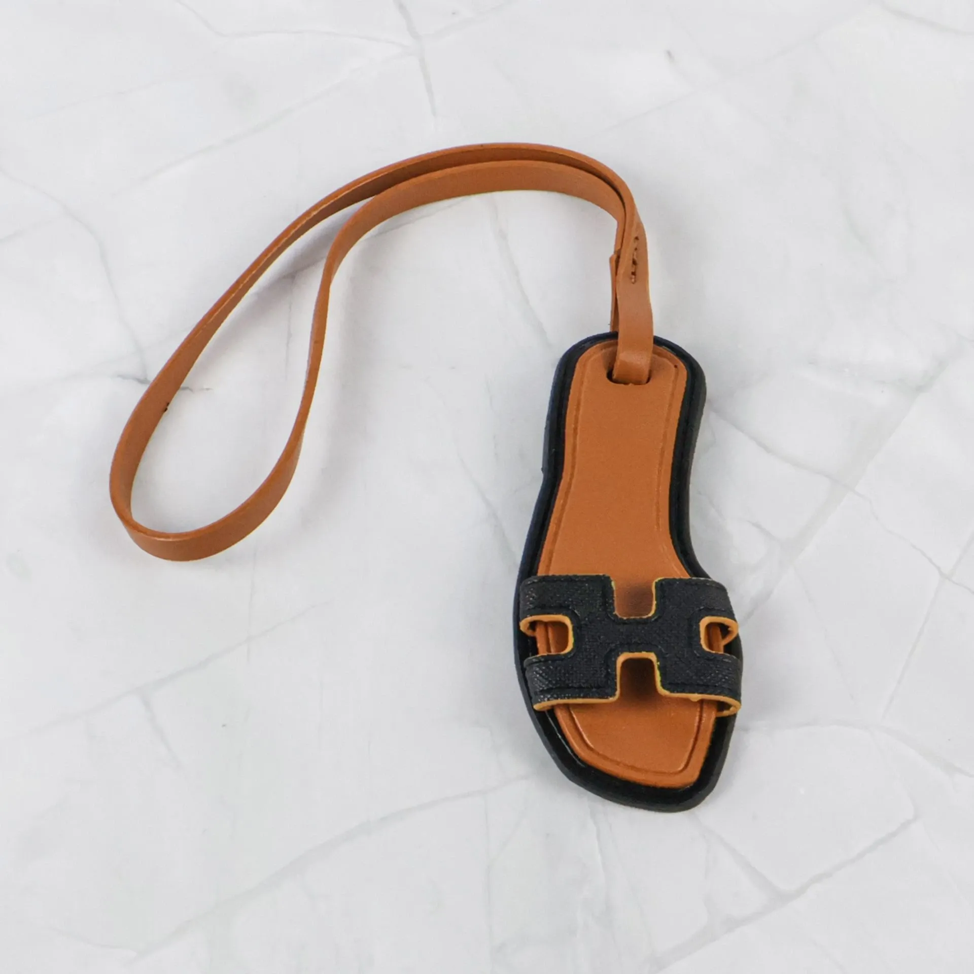 PU Leather Mini Slippers Bag Charm
