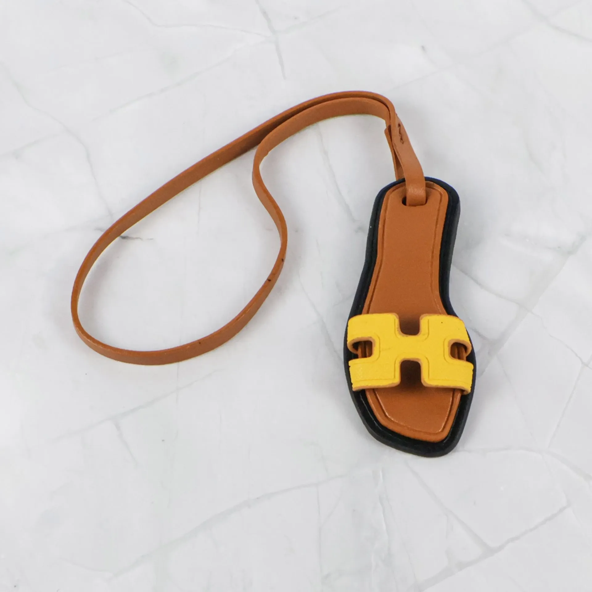 PU Leather Mini Slippers Bag Charm