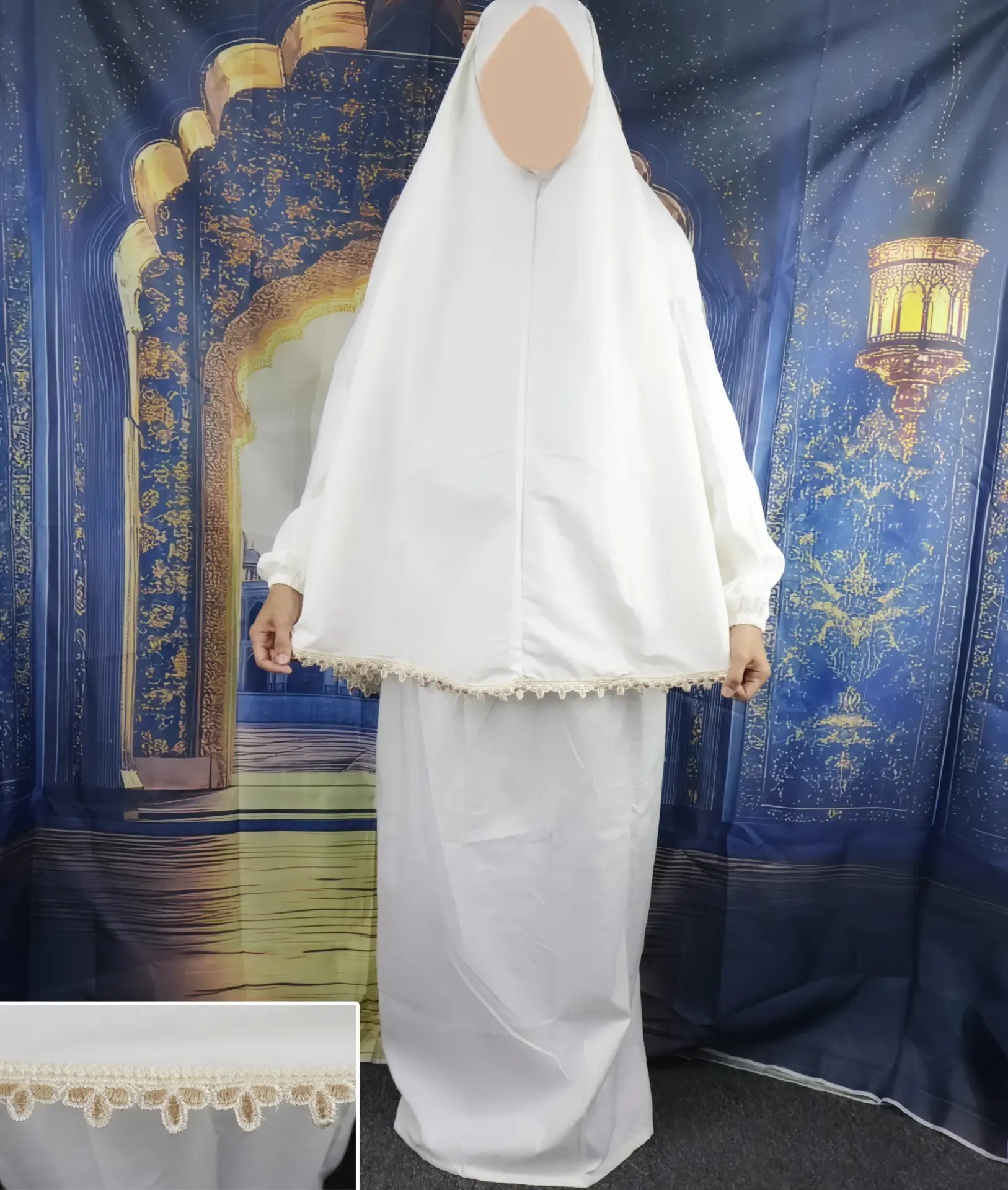 Embroidered Tail Prayer set - Off White