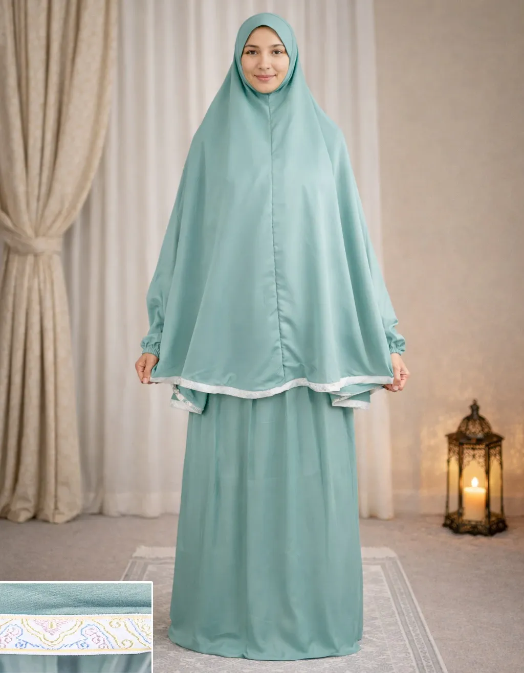 Ribbon Tail Prayer set - Teal Green 