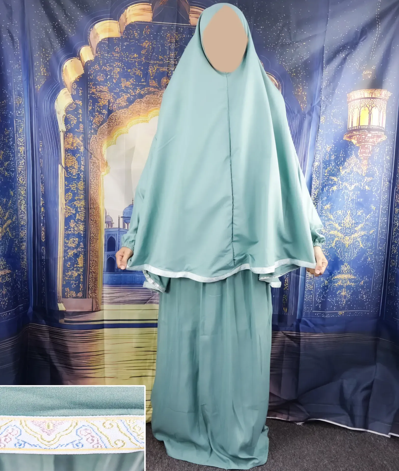 Ribbon Tail Prayer set - Teal Green 