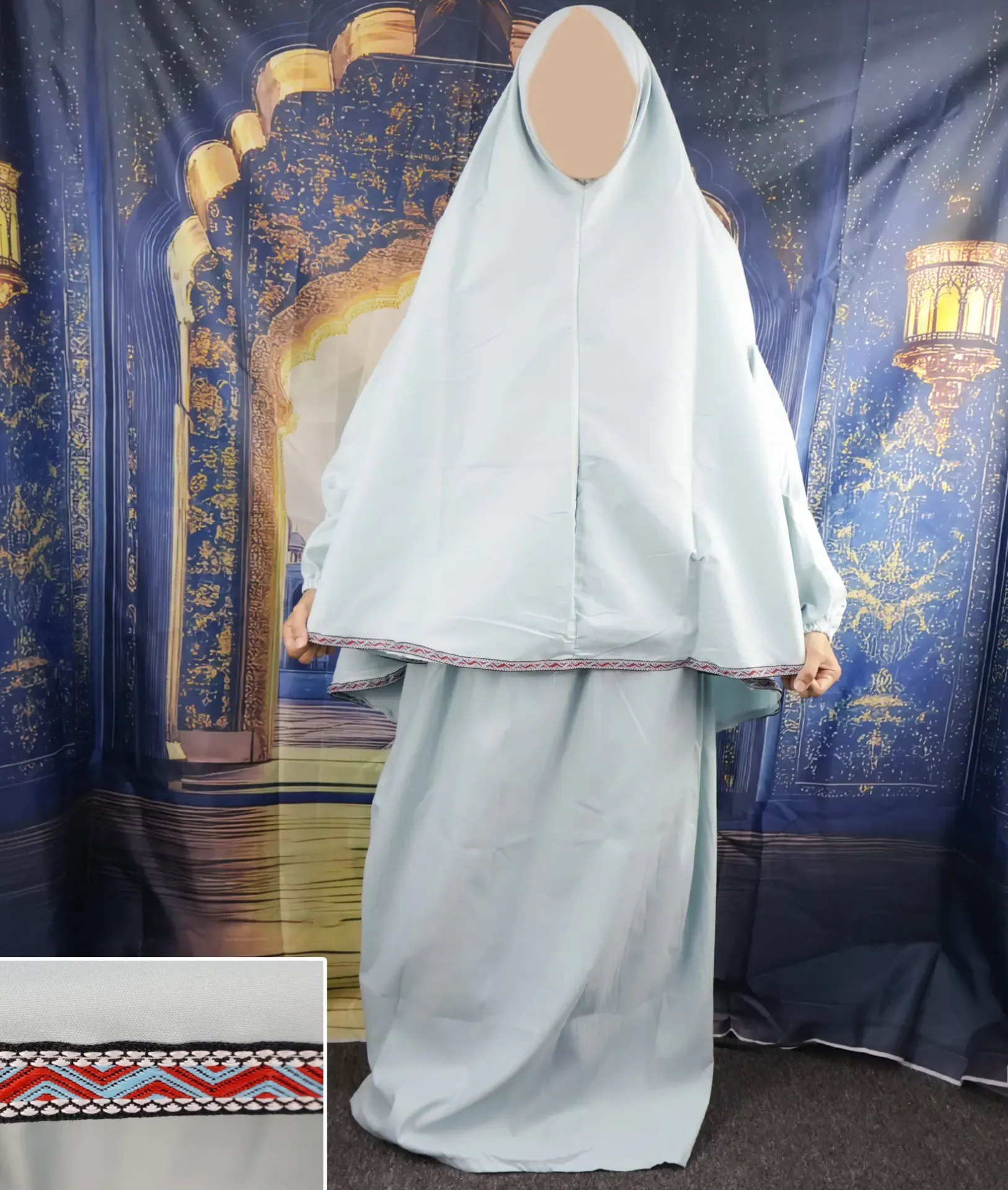 Ribbon Tail Prayer set - Light blue 