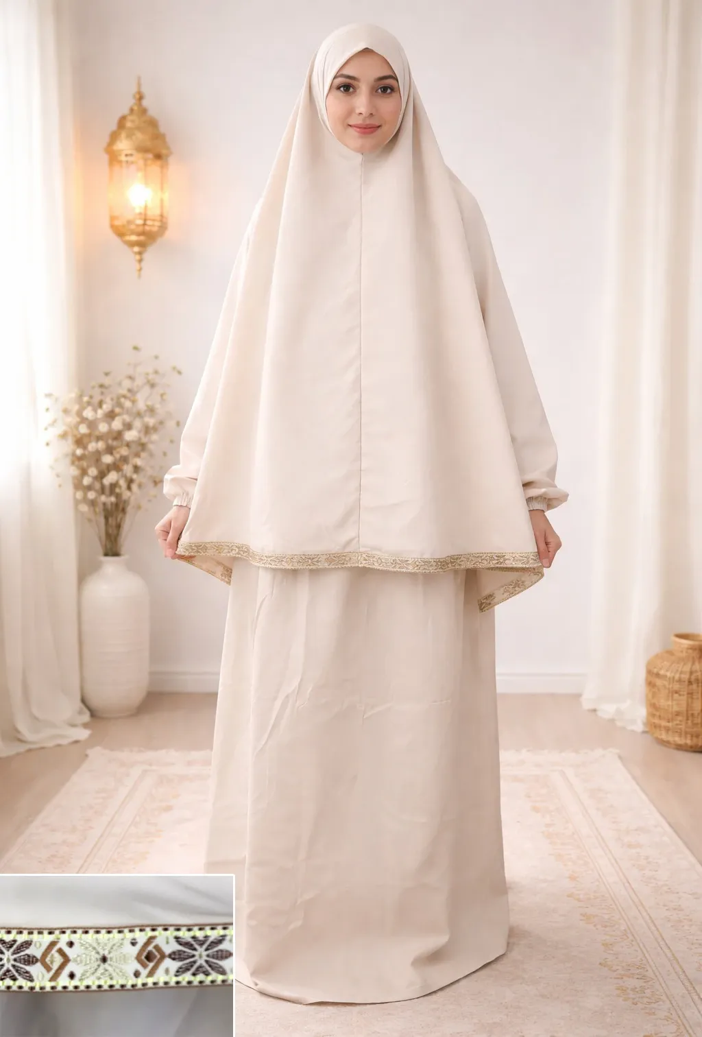 Ribbon Tail Prayer set - Beige 