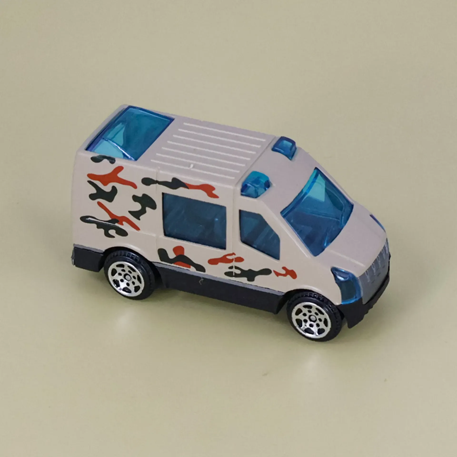 Beige Army Print Alloy Mini Car – Small Collectible Toy