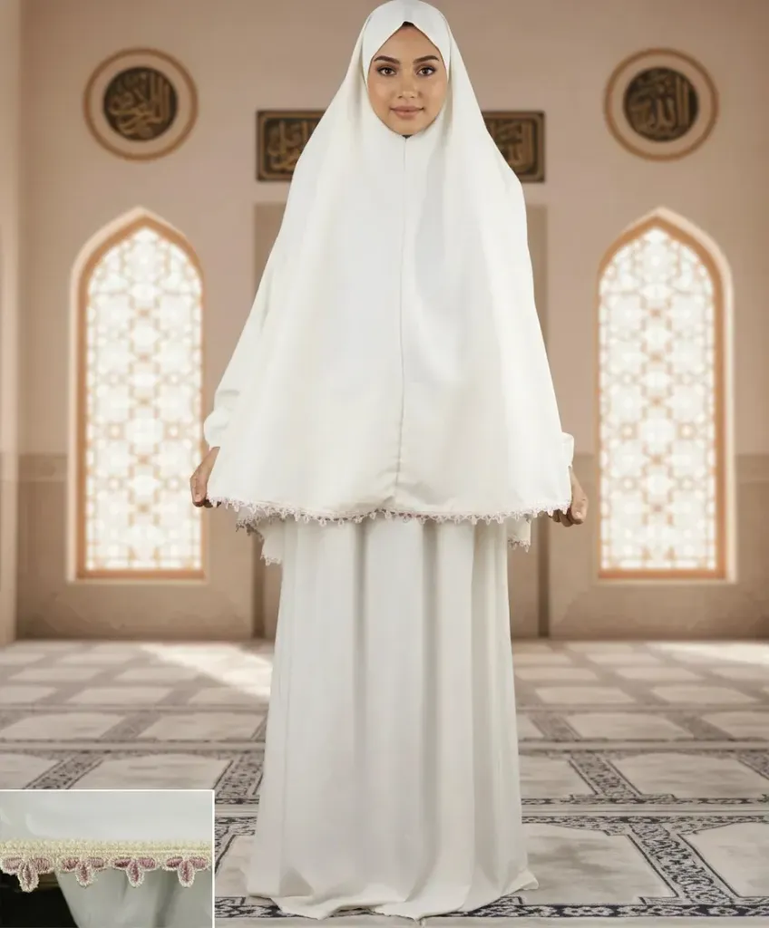 Embroidered Tail Prayer set - Off White 