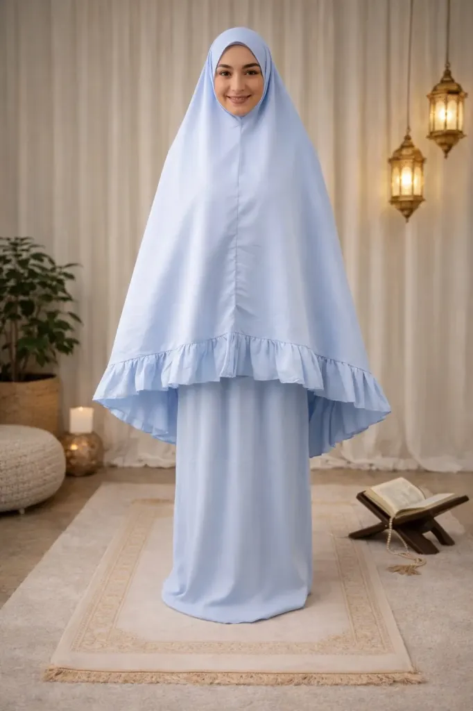 pastel blue Plain Prayer Set
