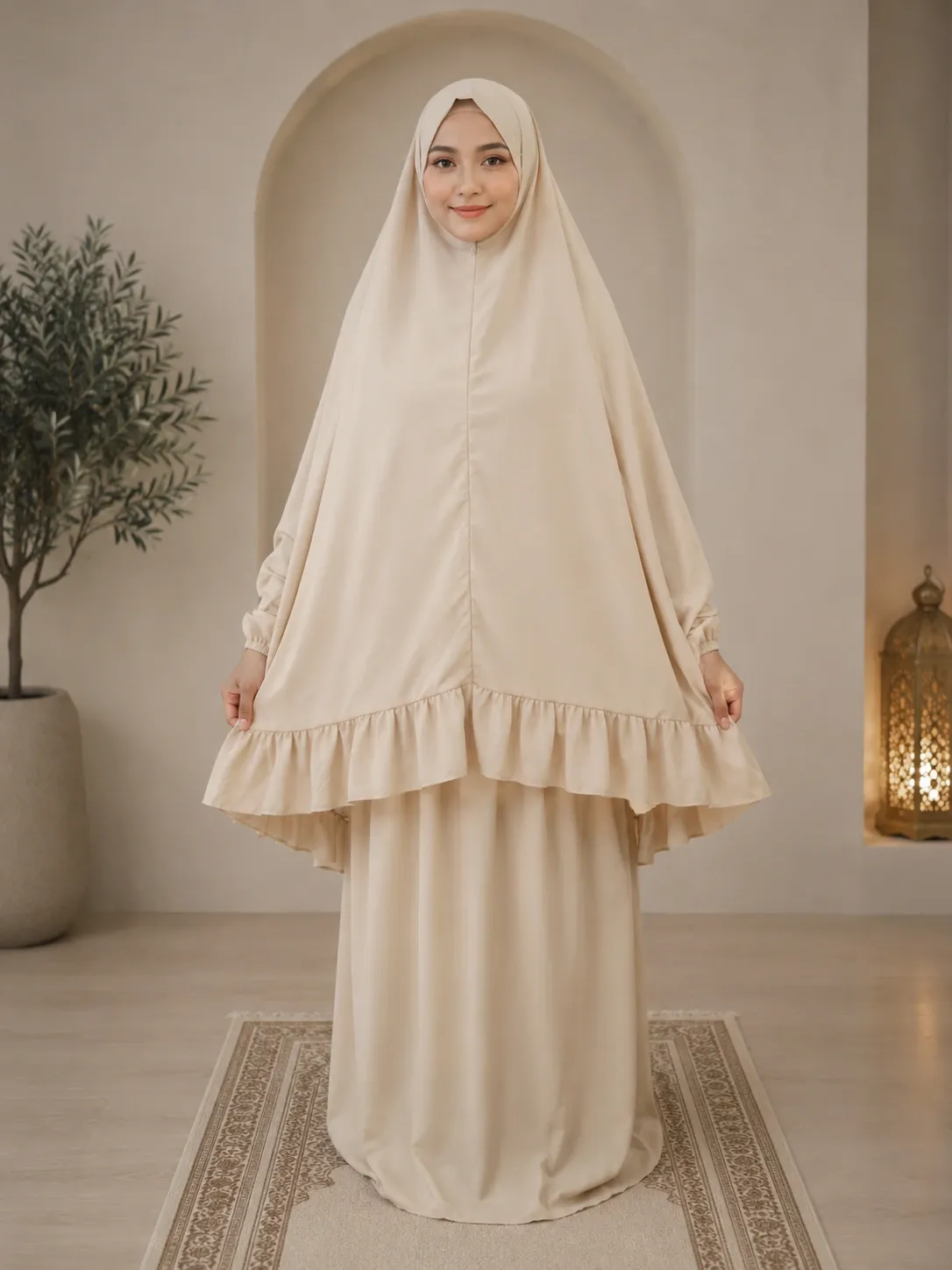 Beige Plain Prayer Set