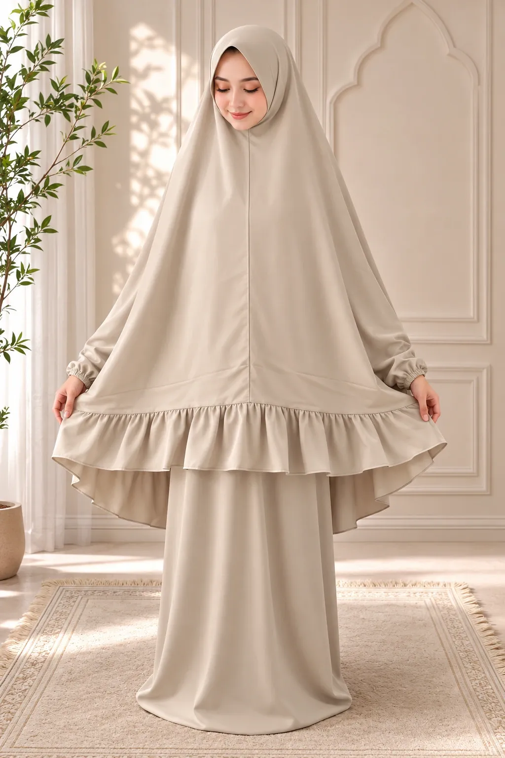 Dark beige Plain Prayer Set