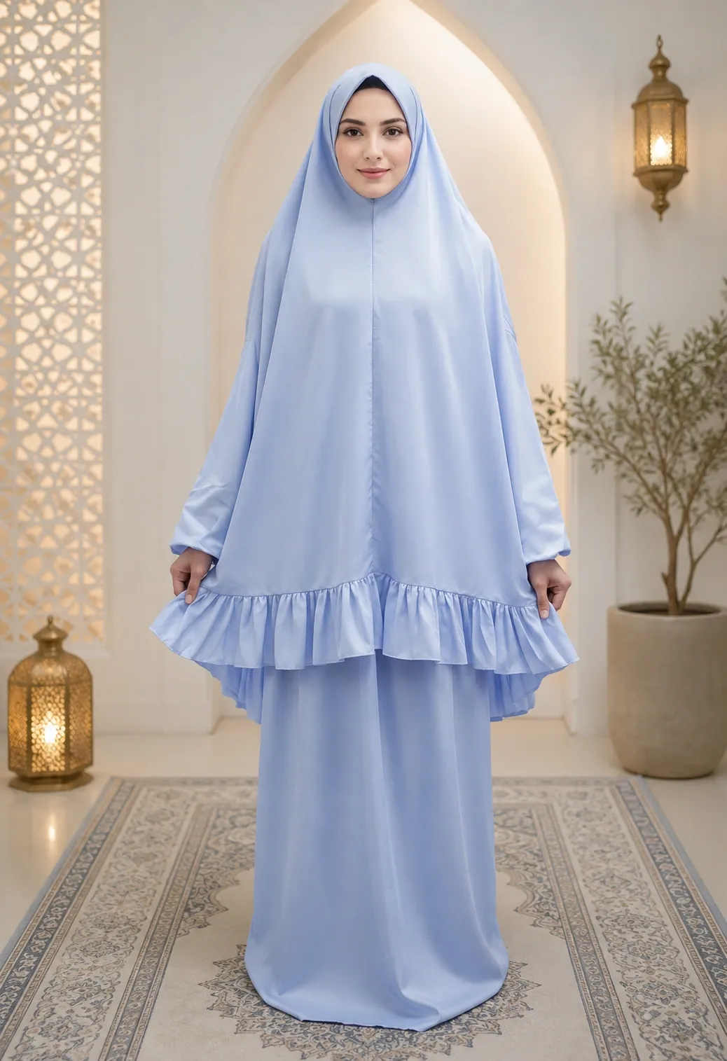 pastel blue Plain Prayer Set