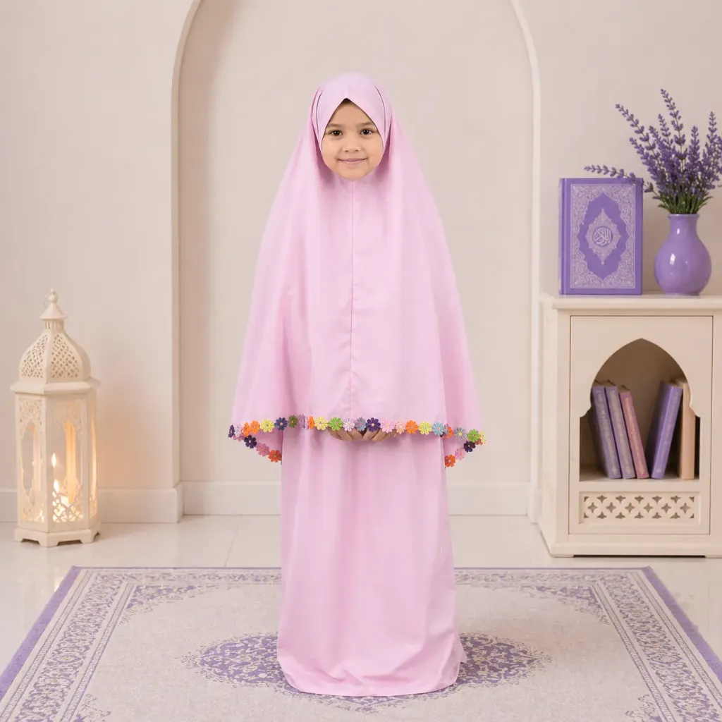light Pink Color Kids Prayer set (6 Years)