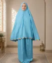 Flower Design Prayer Set without Sleeve Aqua Blue
