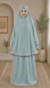 Flower Design Prayer Set with Sleeve Powder Blue 