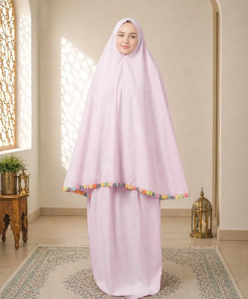 Flower Design Prayer Set Light Pink (Style 1)
