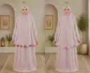 Flower Design Prayer Set with Sleeve Light Pink 