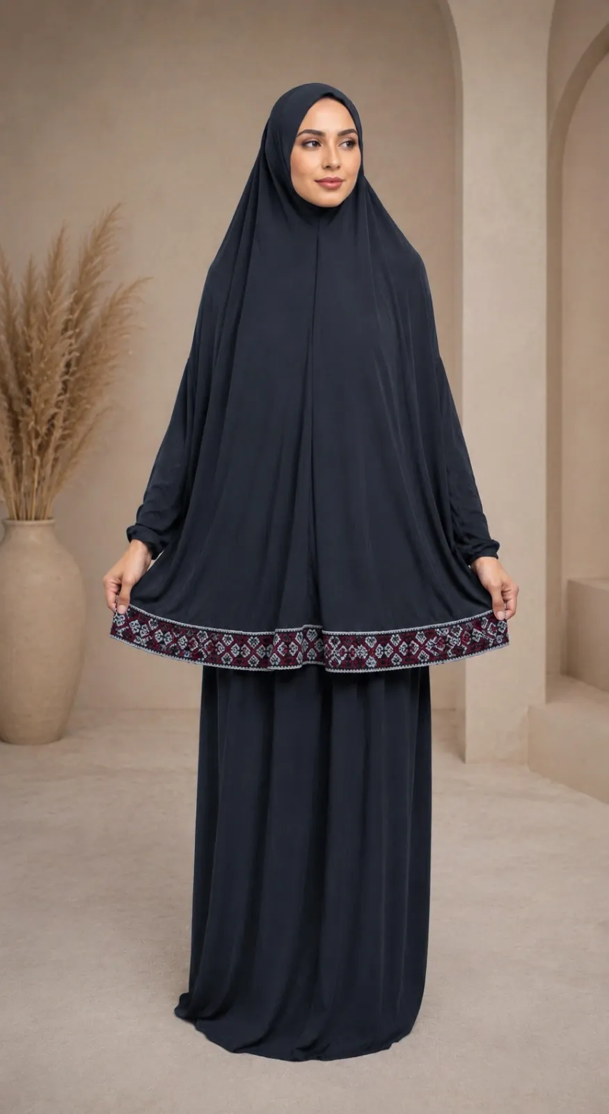 Traditional Embroidery prayer set petrol