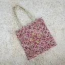 Embroidered canvas tote bag with zipper