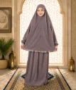 Flower Design Prayer Set with Sleeve Plum