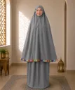 Flower Design Prayer Set without Sleeve Gray 