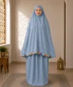 Flower Design Prayer Set without Sleeve stone blue 