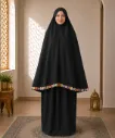 Flower Design Prayer Set without Sleeve Black 