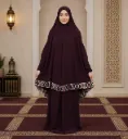 Medallion Embroidery Prayer Set Burgundy