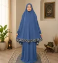 Medallion Embroidery Prayer Set Blue